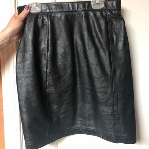 Authentic vintage leather mini skirt